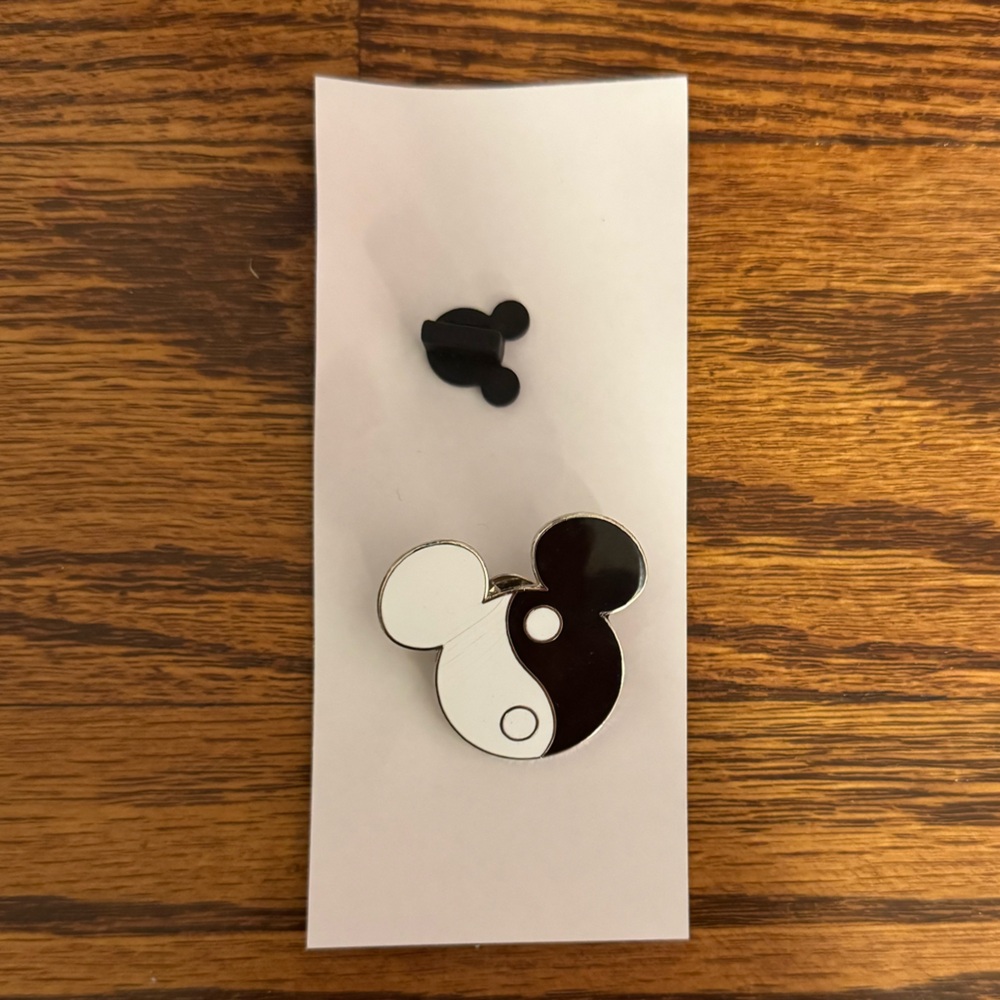 Disney Ying Yang Black & White Mickey Mouse Head Icon Trading Pin